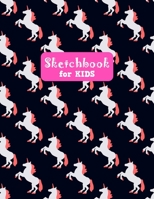 Sketchbook for Kids: Cute Unicorn Large Sketch Book for Sketching, Drawing, Creative Doodling Notepad and Activity Book - Birthday and Christmas Gift Ideas for Kids, Boys, Girls, Teens and Women - Lil 1655685058 Book Cover