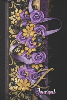 Z Journal: Gold and Purple Floral Monogram Initial Z Notebook for Women and Girls 1710076178 Book Cover