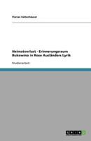 Heimatverlust - Erinnerungsraum Bukowina in Rose Auslanders Lyrik 3640589866 Book Cover
