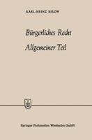 Burgerliches Recht Allgemeiner Teil 3663187659 Book Cover
