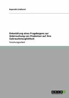 Entwicklung eines Fragebogens zur Untersuchung von Produkten auf ihre Gebrauchstauglichkeit 3640255593 Book Cover