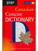 Gage Canadian concise dictionary 0771519753 Book Cover