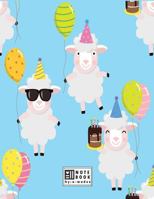 Notebook: Cute sheep on blue cover and Lined pages, Extra large (8.5 x 11) inches, 110 pages, White paper 1720731306 Book Cover