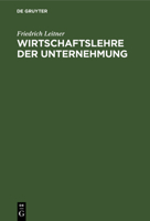 Wirtschaftslehre Der Unternehmung 3111203565 Book Cover