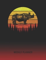 Weekly Planner: Rhinoceros | 2020 - 2021 | Plan Weeks for 1 Year | Retro Vintage Sunset Cover | January 20 - December 20 | Planning Organizer Writing ... | Plan Days, Set Goals & Get Stuff Done 1692533029 Book Cover