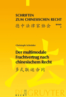 Der multimodale Frachtvertrag nach chinesischem Recht 3899495225 Book Cover