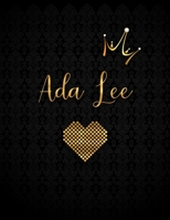 Ada Lee: Black Personalized Lined Journal with Inspirational Quotes 1702401545 Book Cover