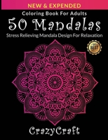 Coloring Book For Adults: 50 Mandalas: Stress Relieving Mandala Design For Adults Relaxation: mandala coloring book for adults with thick artist quality paper on a Black Background B08JZWNFYV Book Cover