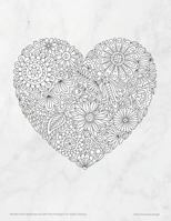 Marble Heart Bullet Journal with Floral Margins for Adult Coloring 1798641518 Book Cover