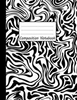 composition notebook: Black Marble Composition Notebook Wide Ruled 7.44x9.69 in, 100 pages workbook for girls, kids, school, students and teachers 1086534670 Book Cover