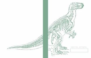 Green Dinosaur Notebook (Wide-Ruled): 8.5 x 11 in Composition Book with wraparound design 1956016112 Book Cover