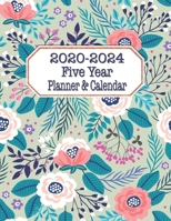 Five Year Planner & Calendar: Large Long-Term 60 Monthly Agenda Organizer Coral Teal Floral (2020-2024 Simple Monthly Planners) 1700966839 Book Cover