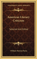 American Literary Criticism 1146162073 Book Cover