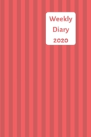 Weekly Diary: 6x9 week to a page diary planner. 12 months monthly planner, weekly diary & lined paper note pages. Perfect for teachers, students and small business owners. Red stripe design 1671470052 Book Cover