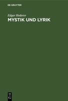Mystik Und Lyrik (German Edition) 3486772813 Book Cover