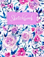 Sketchbook: Floral Theme, 110 Blank Pages, Large 8.5 x 11 inch 167754273X Book Cover
