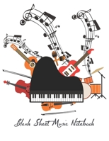 Blank Sheet Music Notebook: 12 staves with the treble clef and the bass clef Composition Journal song writing or rylics Lined/Ruled Paper And Staf 1710833319 Book Cover