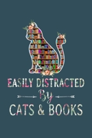 Easily distracted by CAT and BOOKS: Librarian Notebook College Blank Lined 6 x 9 inch 110 pages -Notebook for Librarian Journal for Writing- Reading book Lovers Notebook for Girls-Gift for Kid Student 1673524117 Book Cover