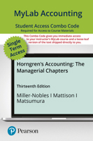 Mylab Accounting with Pearson Etext -- Combo Access Card -- For Horngren's Accounting, the Managerial Chapters 0136715257 Book Cover