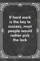 If hard work is the key to success, most people would rather pick the lock: Blank Lined Journal Coworker Notebook Sarcastic Joke, Humor Journal, Original Gag Gift (Funny Office Journals) 1671142101 Book Cover