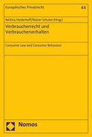 Verbraucherrecht Und Verbraucherverhalten: Consumer Law and Consumer Behaviour 3848727226 Book Cover