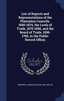 List of Reports and Representations of the Plantation Councils 1021380865 Book Cover