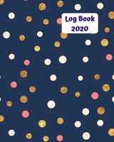 Log Book 2020: Low content book publishers log book. List date made, isbn, title, interior source and imprint used. Perfect to organize and track books published. Navy with red, white & gold spots 1675720452 Book Cover