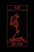 Death: Vintage Death Tarot Card - Praying Skeleton - Red and Black | Bullet Journal Dot Grid Pages (Journal, Notebook, Diary, Composition Book) (Volume 3) 172072752X Book Cover