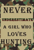 Never Underestimate A Girl Who Loves HUNTING: Hunting Log Book: Hunting Journal, Perfect Gifts for Men, Women, Kids,Hunting Notebook, Hunting Record ... pgs / Softcover Matte Finish / Outdoor Sport 1675611955 Book Cover
