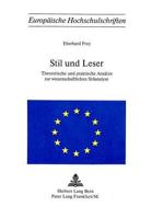 Stil Und Leser: Theoretische Und Praktische Ansaetze Zur Wissenschaftlichen Stilanalyse 3261015527 Book Cover