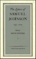 The Letters of Samuel Johnson, Volume I: 1731-1772 0691604819 Book Cover