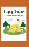 Happy Campers: Scavenger Hunt and Coloring Book B08XR6RG53 Book Cover