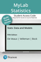 Mystatlab with Pearson Etext -- 24 Month Standalone Access Card -- For STATS: Data and Models 0135189691 Book Cover