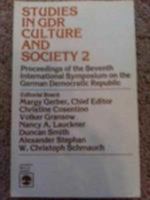 Studies in GDR Culture and Society 2 0819125253 Book Cover