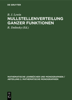 Nullstellenverteilung ganzer Funktionen 3112646878 Book Cover