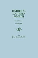 Historical Southern Families. in 23 Volumes. Volume XIII 0806300396 Book Cover