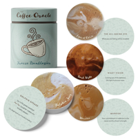 The Coffee Oracle Cards: 50 Caffeinated Reflections to Activate Your Morning Ritual 0764373854 Book Cover