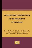 Contemporary Perspectives in the Philosophy of Language 0816608660 Book Cover
