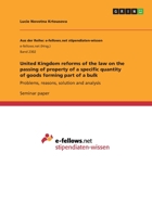 United Kingdom Reforms of the Law on the Passing of Property of a Specific Quantity of Goods Forming Part of a Bulk 3668432813 Book Cover