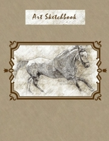 Leonardo da Vinci Sketchbook: Study of Horse inspired sketch cover  for kids and Adults | sketch book for drawing Artists in 8.5x11" 100 blank pages 1677107294 Book Cover