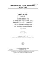 FEMA's response to the 2004 Florida hurricanes 1675818762 Book Cover