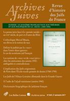 Archives Juives N50/2: Le Judaisme Francais Face Aux Theories Et Aux Politiques de la Race (1840-1950) 2251694455 Book Cover