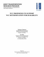 Pcc Properties to Support W/C Determination for Durability 1622602293 Book Cover