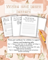 Write and learn letters: Three part workbook for supporting literacy and handwriting skills, review letters of the alphabet, investigate full s B08L5W68ZB Book Cover