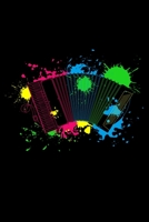 Notizbuch: A5 Block liniert - 120 Seiten Linien Notizbuch - Buntes Splash Akkordeon Design passend als Geschenk f�r Akkordeon Musiker und Musikanten! 1691063584 Book Cover