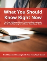 What You Should Know Right Now: My Final Wishes and Other Important Information In The Event of My Long-Term Illness, Disability, or Death 0979930294 Book Cover