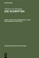 Institutio Elementaris. Capita Philosophica 3110026619 Book Cover