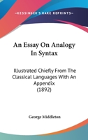 An Essay on Analogy in Syntax 1021974277 Book Cover