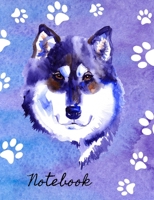 Notebook: School Composition Notebook 100 Pages Wide Ruled Lined Paper Husky Dog 1691032891 Book Cover