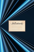 Notizbuch: Punktraster, 100 Seiten, DIN A5 Format, wei�es Papier, gl�nzendes Softcover f�r hochwertiges Design Notizheft - Tagebuch - Journal - Planer Cover: Blaue Lichstrahlen Dunkel Schwarz Neon Las 1692782371 Book Cover